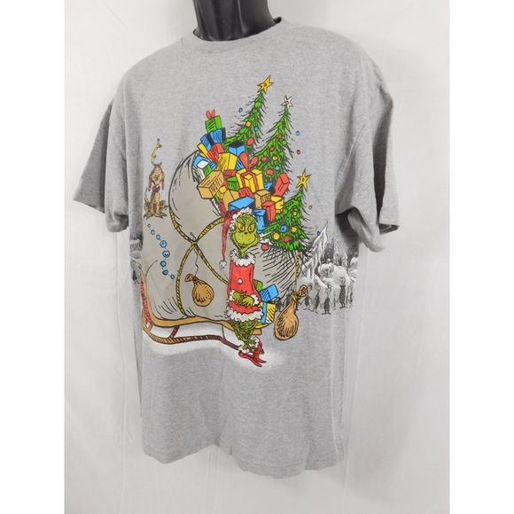 Vintage Y2K 2001 Dr. Seuss How the Grinch Stole Christmas Short Sleeve T-shirt L - Picture 6 of 16